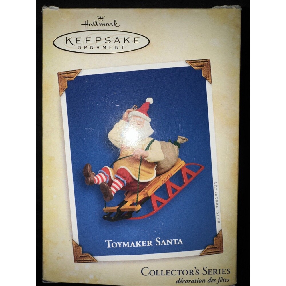 Hallmark Keepsake Ornament Toymaker Santa #6 2005 series, Santa Sledding Collect